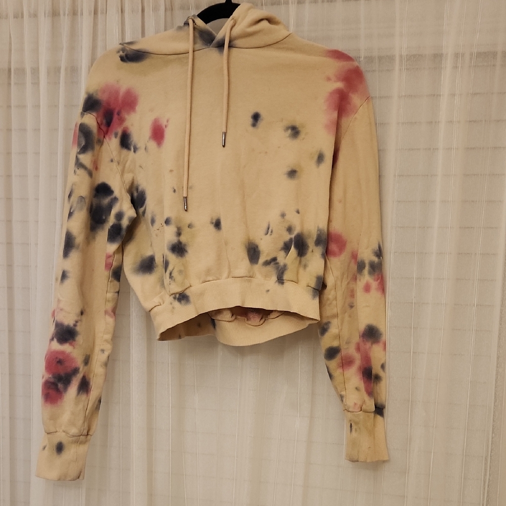 AFRM Multicolor Tie-Dye Cropped Hoodie